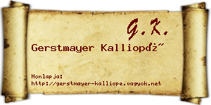 Gerstmayer Kalliopé névjegykártya